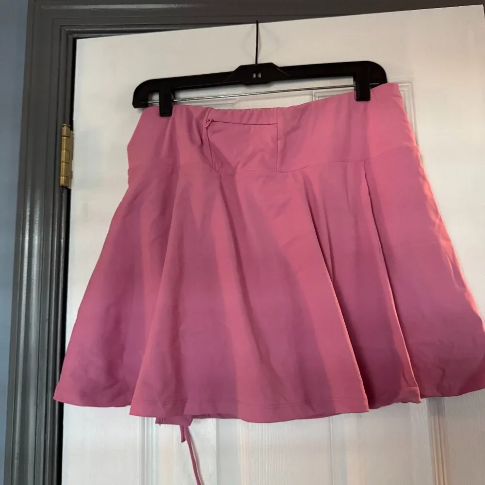 Womens Blaosn Size XL Pink Athletic Skort Ties on Waistband Pocket Stretchy - Picture 3 of 4